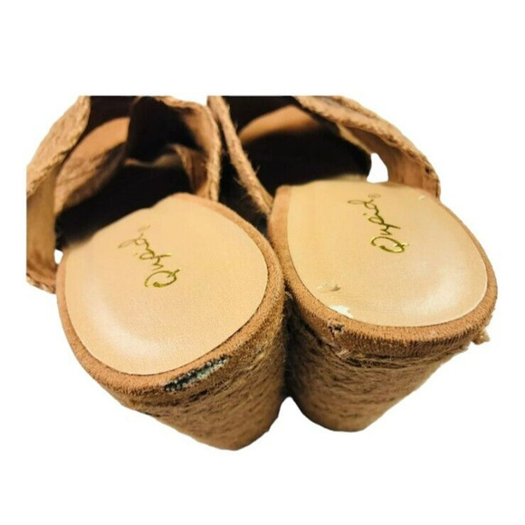 NWOT Qupid Womens Criss Cross Strappy Block Heels Sandals Brown US 10 EU 41 - Picture 7 of 9